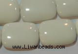 CAG7249 15.5 inches 22*30mm rectangle white agate gemstone beads