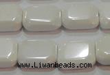 CAG7261 15.5 inches 13*18mm rectangle white agate gemstone beads