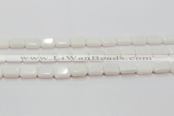 CAG7261 15.5 inches 13*18mm rectangle white agate gemstone beads