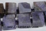 CAG7383 15.5 inches 11*12mm - 13*14mm cube dragon veins agate beads