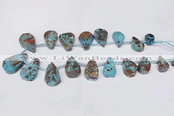 CAG7432 Top drilled 15*20mm - 20*35mm freeform ocean agate beads