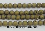 CAG7445 15.5 inches 4mm round plated druzy agate beads wholesale