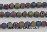 CAG7449 15.5 inches 6mm round plated druzy agate beads wholesale