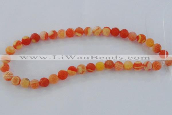 CAG7499 15.5 inches 14mm round frosted agate beads wholesale