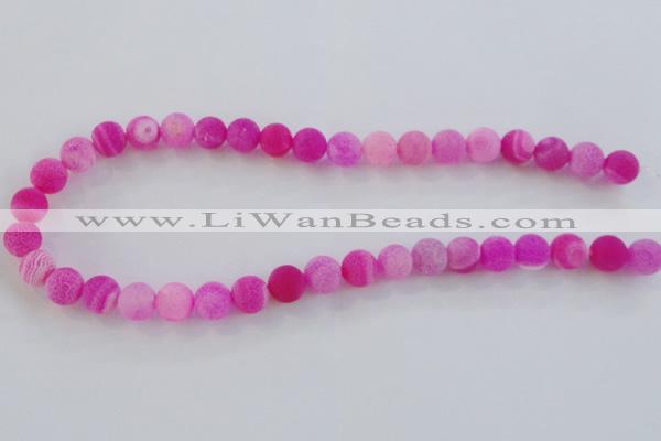 CAG7507 15.5 inches 14mm round frosted agate beads wholesale