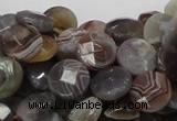 CAG751 15.5 inches 10mm faceted coin botswana agate beads wholesale