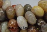 CAG770 15.5 inches 10*16mm rondelle yellow agate gemstone beads