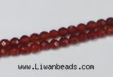 CAG7860 15.5 inches 2mm faceted round red agate beads wholesale