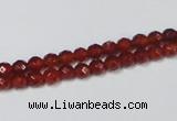 CAG7861 15.5 inches 3mm faceted round red agate beads wholesale