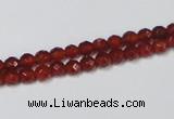 CAG7862 15.5 inches 5mm faceted round red agate beads wholesale