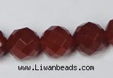 CAG7863 15.5 inches 16mm faceted round red agate beads wholesale