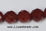 CAG7864 15.5 inches 18mm faceted round red agate beads wholesale