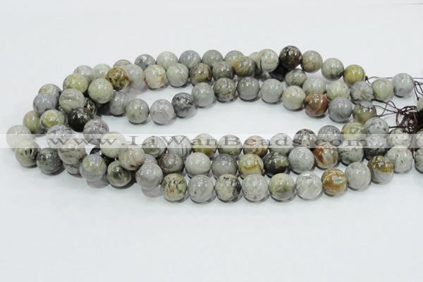 CAG7867 15.5 inches 10mm round silver needle agate beads