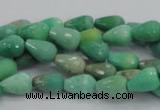 CAG7875 15.5 inches 6*10mm faceted teardrop grass agate beads