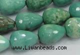 CAG7880 15.5 inches 15*20mm faceted teardrop grass agate beads