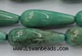 CAG7901 15.5 inches 10*30mm teardrop grass agate beads wholesale