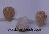 CAG7971 Top drilled 13*18mm flat teardrop plated white druzy agate beads