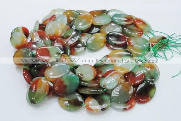 CAG799 15.5 inches 22*30mm oval rainbow agate gemstone beads