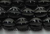 CAG8002 15.5 inches 12mm carved round black agate beads