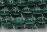 CAG8006 15.5 inches 10mm carved round green agate beads