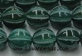 CAG8008 15.5 inches 14mm carved round green agate beads