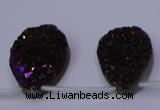 CAG8135 Top drilled 18*25mm teardrop purple plated druzy agate beads