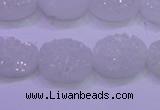 CAG8150 7.5 inches 10*14mm oval white plated druzy agate beads