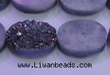 CAG8194 7.5 inches 18*25mm oval rainbow plated druzy agate beads