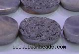 CAG8202 7.5 inches 20*30mm oval silver plated druzy agate beads