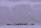 CAG8260 Top drilled 20*30mm rectangle white plated druzy agate beads