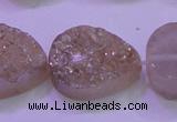 CAG8321 7.5 inches 20*30mm teardrop champagne plated druzy agate beads