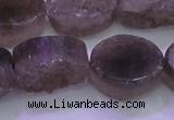 CAG8445 15.5 inches 18*25mm oval grey druzy agate gemstone beads