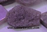 CAG8460 15.5 inches 25*35mm - 30*40mm freeform grey druzy agate beads