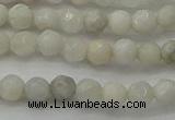 CAG8513 15.5 inches 4mm faceted round grey agate beads wholesale