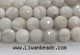 CAG8514 15.5 inches 6mm faceted round grey agate beads wholesale