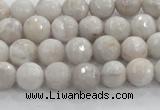 CAG8515 15.5 inches 8mm faceted round grey agate beads wholesale