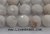 CAG8517 15.5 inches 12mm faceted round grey agate beads wholesale