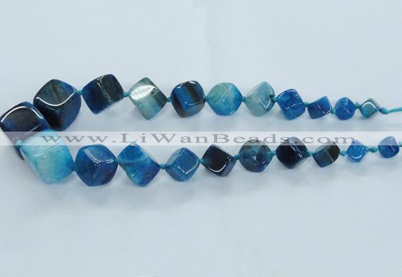 CAG8524 15.5 inches 9*10mm - 23*24mm cube dragon veins agate beads