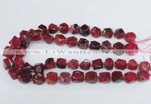 CAG8552 12*14mm - 14*15mm faceted nuggets dragon veins agate beads