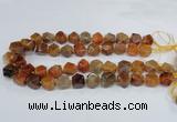 CAG8553 12*14mm - 14*15mm faceted nuggets dragon veins agate beads