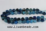 CAG8554 12*14mm - 14*15mm faceted nuggets dragon veins agate beads