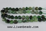 CAG8555 12*14mm - 14*15mm faceted nuggets dragon veins agate beads