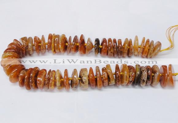 CAG8562 6*22mm - 10*26mm tyre dragon veins agate beads wholesale