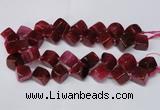 CAG8574 15.5 inches 15*16mm - 17*18mm cube dragon veins agate beads