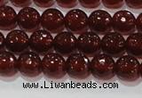 CAG8591 15.5 inches 8mm faceted round red agate gemstone beads