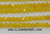 CAG8600 15.5 inches 4mm faceted round yellow agate gemstone beads