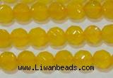 CAG8602 15.5 inches 8mm faceted round yellow agate gemstone beads