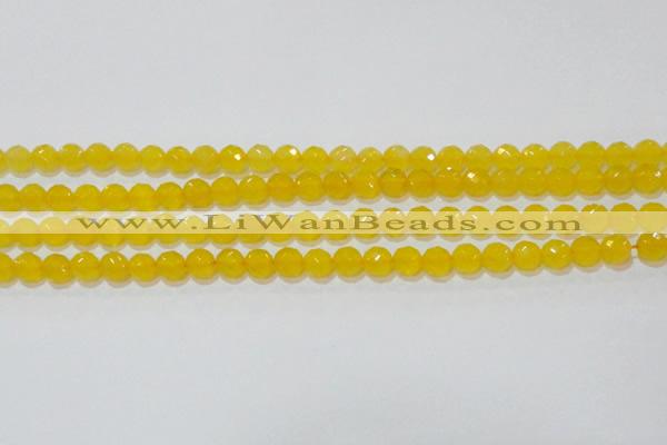 CAG8602 15.5 inches 8mm faceted round yellow agate gemstone beads