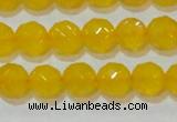 CAG8603 15.5 inches 10mm faceted round yellow agate gemstone beads