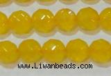 CAG8604 15.5 inches 12mm faceted round yellow agate gemstone beads